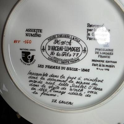 Vintage Henri D'Arceau Limoges "Scarlet en Crinoline" Porcelain Collector Plate - 1865 Women's Fashion Series by...