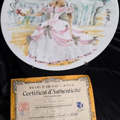 Vintage Henri D'Arceau Limoges "Scarlet en Crinoline" Porcelain Collector Plate - 1865 Women's Fashion Series by...