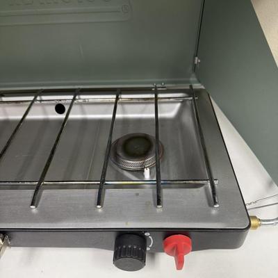 Sale Photo Thumbnail #367: All-metal classic 2-burner design, with igniter. Uses propane. Near-new condition with original box.