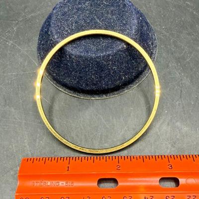 Sale Photo Thumbnail #388: Great condition. Approx. 2.75” across. Monet Textured Gold Tone Bangle Bracelet, 80s Fashion Statement Jewelry