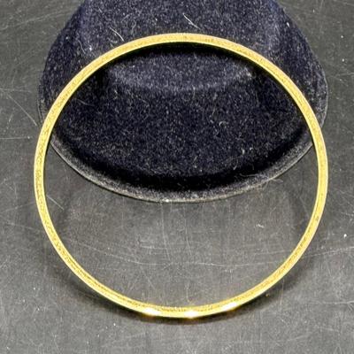 Sale Photo Thumbnail #385: Great condition. Approx. 2.75” across. Monet Textured Gold Tone Bangle Bracelet, 80s Fashion Statement Jewelry