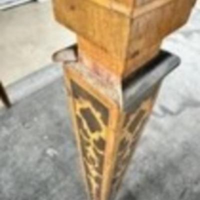 Sale Photo Thumbnail #26: 20th Century Antique Italian Walnut Rosewood & Marquetry Cylinder Bureau Writing Desk. Decorated borders, the fall with oval figural roundel and enclosing a fitted interior with sliding writing surface and 4 drawers. 5 drawers about the arched kneehole wi