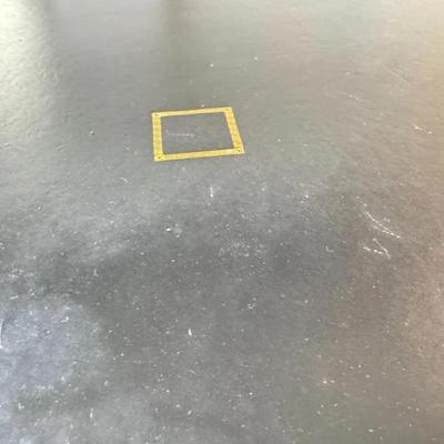 Sale Photo Thumbnail #31: Antique Universal Studios (marked with a tag) large executive, partner or director's desk most likely used on set as a prop. Has "dummy" set of drawers on one side (they don't open). Comes with key. Black Leather Top. Comes apart into 3 - Pieces (2 drawer