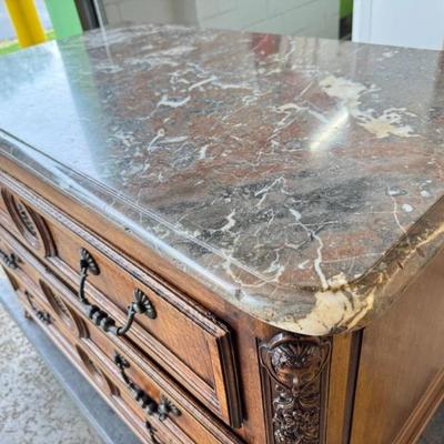 Sale Photo Thumbnail #53: Antique 19th Century Louis XV French Provincial Marble Top Chest of Drawers Commode  48" x 36" x 23"

“In great antique condition with some general marks allover especially on legs/feet.