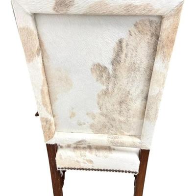 Sale Photo Thumbnail #65: Antique French Baroque Carved Wood Animal Hide Throne Chair  23.5" x 19" x 50"
“In great condition. Animal Hide in great newly reupholstered condition. Minor marks in wood. Please see photos.”