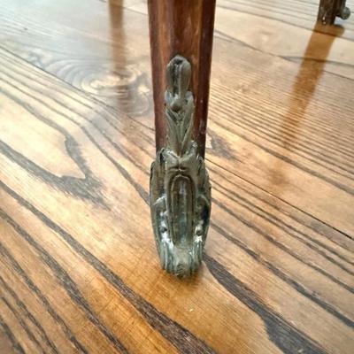 Sale Photo Thumbnail #75: Antique 19th C French Louis XV Style Marble Top Side Table w Brass Gallery, Ormolu Accents and Single Drawer.
Approximate Size: 17" x 12" x 30"

“General marks allover consistent with age and use. Some patina on metal.”