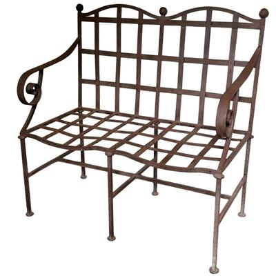 Sale Photo Thumbnail #90: Vintage Florentine Wrought Iron Metal Garden Bench  39" x 20" x 40"
“Great condition. Used in four season room inside.