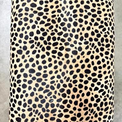 Sale Photo Thumbnail #106: Antique French Empire Curule Seat w/ Leopard Print Animal Hide Vanity Chair Stool  20" x 14.5" x 19"
“In great condition. Very minor rubbing on the animal hide seat. Paint is rustic in nature with some scuff marks. Minor "splitting" in the wood.