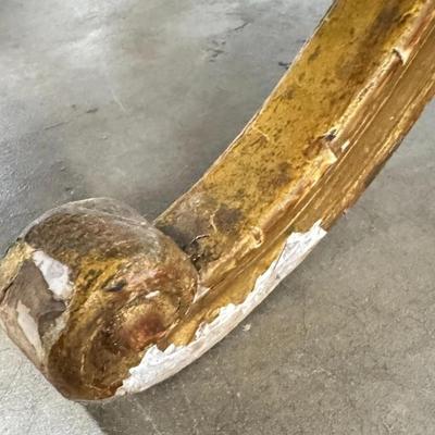 Sale Photo Thumbnail #120: Antique French Empire Style Curule Vanity Foot Stool Seat w Painted Gold Legs, Striped Satin Seat Cushion and Pillow.
Approximate Size: 22" x 17.5" x 16.5"“
Upholstery is in great condition with minor "blemishes". Paint is in antique condition and is pe