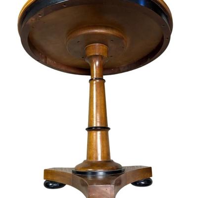 Sale Photo Thumbnail #160: Vintage John Widdicomb Neoclassical Round Pedestal Accent Table with Ebonized/Black Accents
Approximate Size: 26" x 26" x 26"
“In great condition. Very very minor surface scratches.”