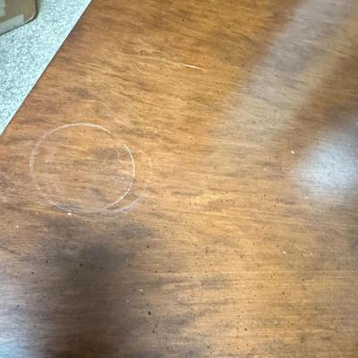 Sale Photo Thumbnail #187: Vintage Heritage Henredon Unsigned Square 2-Tier Traditional Style Lacquered Walnut Wood Square End/Side Table #5756 20th Century with Decorative Brass Capped Medallions
Approximate Size: 19" x 19" x 16"
“In great condition with very few marks on the to