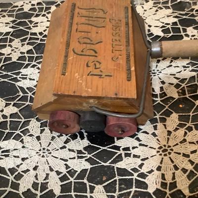 Sale Photo Thumbnail #146: You get Salesmen Sample Hokey, wood puzzle box and wood plunger