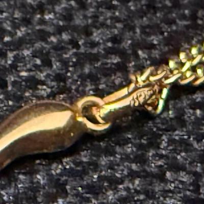 18 Karat Gold Cornicello Italian Horn Pendant Necklace