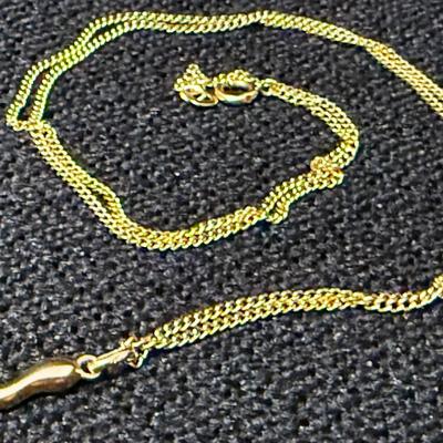 18 Karat Gold Cornicello Italian Horn Pendant Necklace
