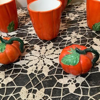 Sale Photo Thumbnail #331: You get tomato dishes there is a larger pitcher, four glasses, s&p, and a lid.
