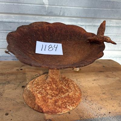 Vintage Cast Iron Bird Bath