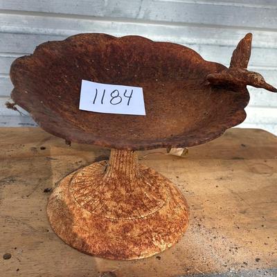 Vintage Cast Iron Bird Bath