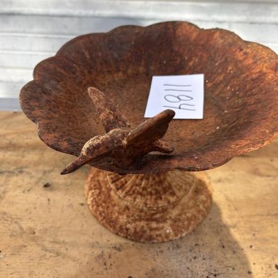 Vintage Cast Iron Bird Bath