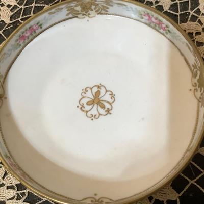 Sale Photo Thumbnail #337: You get a very nice footed Nippon round tray, flowered bowl, and two nice mugs.  One is Japan the other is Kent Pottery.