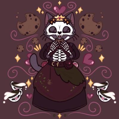 Goth Victorian Cookie Cat - DAT - Matte Print 8x8