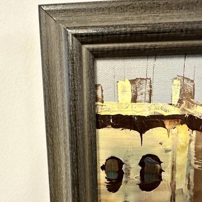 Sale Photo Thumbnail #193: Description: Vintage Jenner Signed Original City Street Scene Framed Oil Painting

Condition Notes: In great condition. Please see all photos.

Measurements: See photos for measurements. Approximately 17"x13"