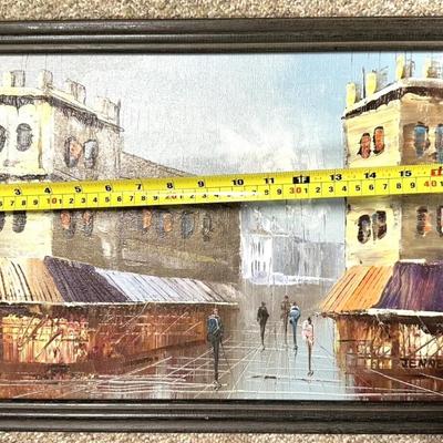 Sale Photo Thumbnail #189: Description: Vintage Jenner Signed Original City Street Scene Framed Oil Painting

Condition Notes: In great condition. Please see all photos.

Measurements: See photos for measurements. Approximately 17"x13"