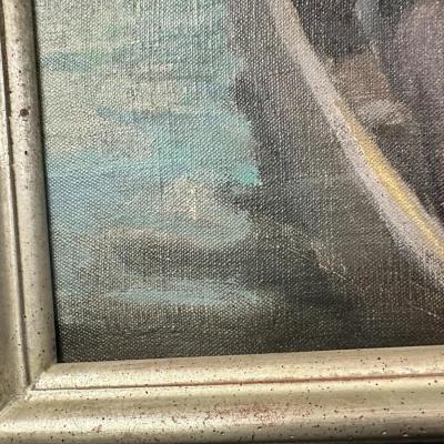 Sale Photo Thumbnail #215: Description: Vintage Unsigned Original Art Fisherman Boat Water Framed Oil Painting

Condition Notes: In great condition with a couple of minor marks on the frame and one mark on the painting as shown in photo. Please see all photos.

Measurements: See ph