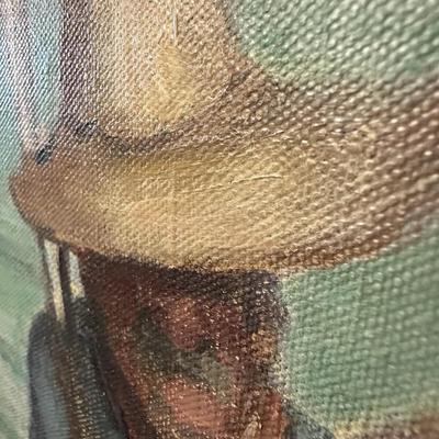 Sale Photo Thumbnail #208: Description: Vintage Unsigned Original Art Fisherman Boat Water Framed Oil Painting

Condition Notes: In great condition with a couple of minor marks on the frame and one mark on the painting as shown in photo. Please see all photos.

Measurements: See ph