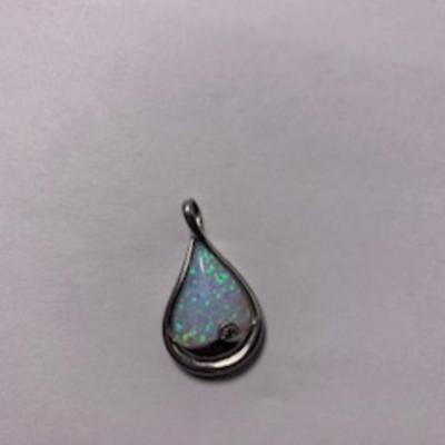 925 Silver Opal w/Dimond Charm