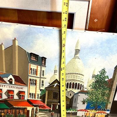 Sale Photo Thumbnail #288: French Artist Roland Vernet Signed.  "Place du Tertre" Paris 1970 Oil Painting. 

In great condition except frame is detached. Looks like bottom of back of frame may have broken a bit - You cannot see this from the front. See photos.