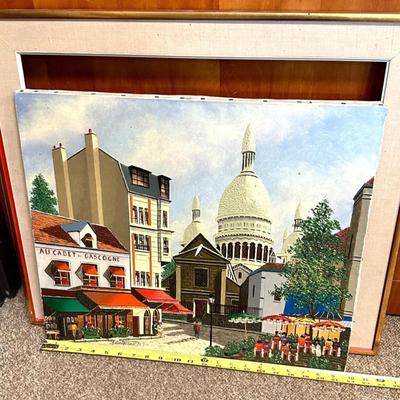Sale Photo Thumbnail #287: French Artist Roland Vernet Signed.  "Place du Tertre" Paris 1970 Oil Painting. 

In great condition except frame is detached. Looks like bottom of back of frame may have broken a bit - You cannot see this from the front. See photos.