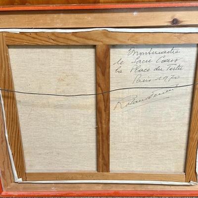 Sale Photo Thumbnail #292: French Artist Roland Vernet Signed.  "Place du Tertre" Paris 1970 Oil Painting. 

In great condition except frame is detached. Looks like bottom of back of frame may have broken a bit - You cannot see this from the front. See photos.