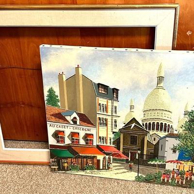 Sale Photo Thumbnail #294: French Artist Roland Vernet Signed.  "Place du Tertre" Paris 1970 Oil Painting. 

In great condition except frame is detached. Looks like bottom of back of frame may have broken a bit - You cannot see this from the front. See photos.