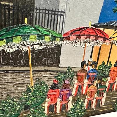 Sale Photo Thumbnail #286: French Artist Roland Vernet Signed.  "Place du Tertre" Paris 1970 Oil Painting. 

In great condition except frame is detached. Looks like bottom of back of frame may have broken a bit - You cannot see this from the front. See photos.