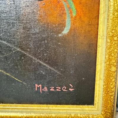 Sale Photo Thumbnail #296: Artist Signed Moody Floral Flower Bouquet Still Life Oil Painting.  Color of the first photo is the truest depiction.

22" x 26"