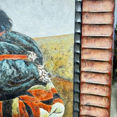 Sale Photo Thumbnail #317: 1997 Tibetan Family Scene Artist Signed Oil Painting

Framed Size: 51.5" x 38 "x 4"