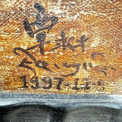 Sale Photo Thumbnail #318: 1997 Tibetan Family Scene Artist Signed Oil Painting

Framed Size: 51.5" x 38 "x 4"