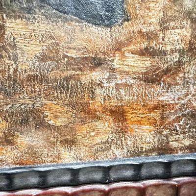 Sale Photo Thumbnail #323: 1997 Tibetan Family Scene Artist Signed Oil Painting

Framed Size: 51.5" x 38 "x 4"