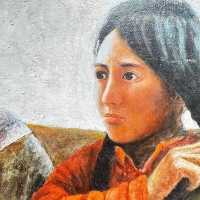 Sale Photo Thumbnail #313: 1997 Tibetan Family Scene Artist Signed Oil Painting

Framed Size: 51.5" x 38 "x 4"