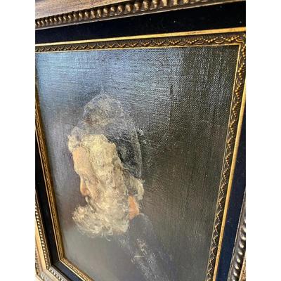 Sale Photo Thumbnail #335: Early 20th Century Old Man White Beard Profile Portrait Oil Painting in Frame.

Approximately 18ʺW × 1.25ʺD × 23ʺH