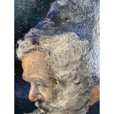 Sale Photo Thumbnail #328: Early 20th Century Old Man White Beard Profile Portrait Oil Painting in Frame.

Approximately 18ʺW × 1.25ʺD × 23ʺH