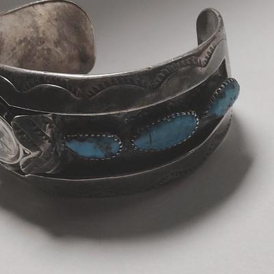 Silver with Turquoise stones & Timex Watch