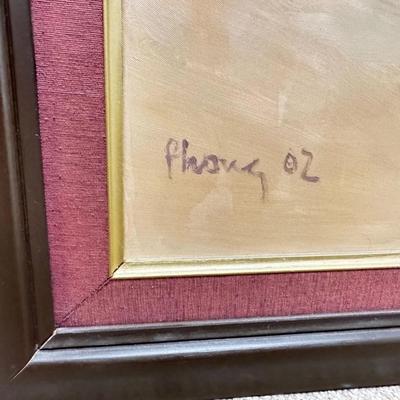 Sale Photo Thumbnail #374: Pham Duc Phong Signed Vietnamese Original Oil Painting Woman Portrait Dated '02. Comes with signed book with note.

31" x 39.5"