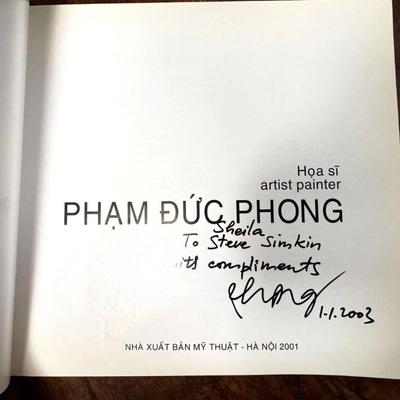 Sale Photo Thumbnail #363: Pham Duc Phong Signed Vietnamese Original Oil Painting Woman Portrait Dated '02. Comes with signed book with note.

31" x 39.5"