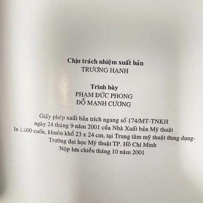 Sale Photo Thumbnail #369: Pham Duc Phong Signed Vietnamese Original Oil Painting Woman Portrait Dated '02. Comes with signed book with note.

31" x 39.5"