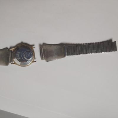 Timex Watch Silver-tone metal with ornate Southwestern-style inlays Watch Band