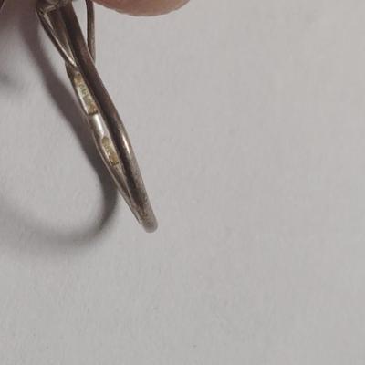 Vintage 925 Silver Earrings with Amber Colored Stone