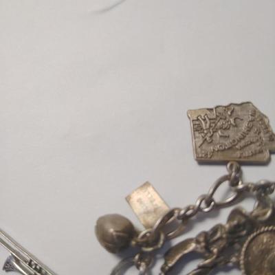 Vintage Stearling Silver Bracelet with Charms