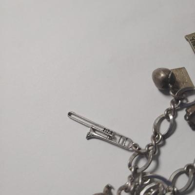 Vintage Stearling Silver Bracelet with Charms
