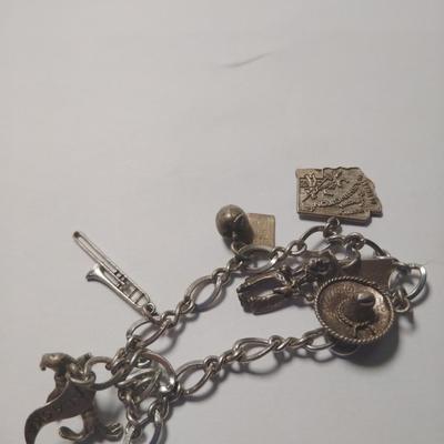 Vintage Stearling Silver Bracelet with Charms